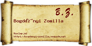 Bogdányi Zomilla névjegykártya